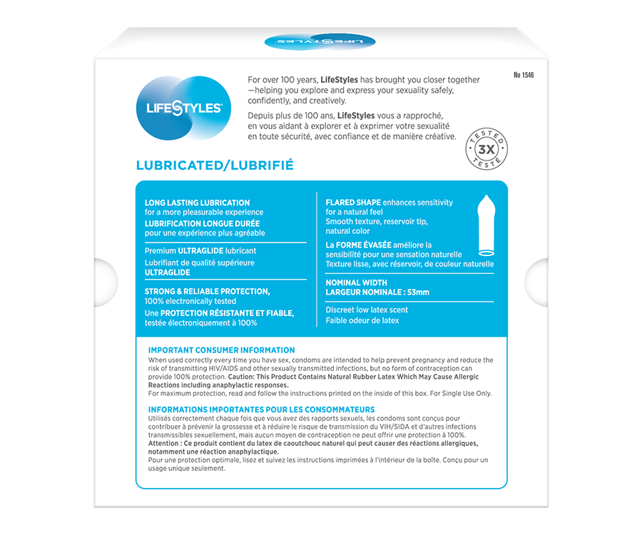 LifeStyles Lubricated/Lubrifié Latex Condoms LifeStyles Lubricated/Lubrifié Latex Condoms