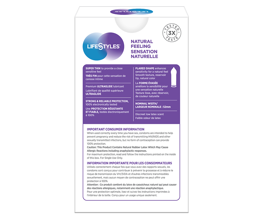LifeStyles Natural Feeling/Sensation Naturelle Latex Condoms LifeStyles Natural Feeling/Sensation Naturelle Latex Condoms