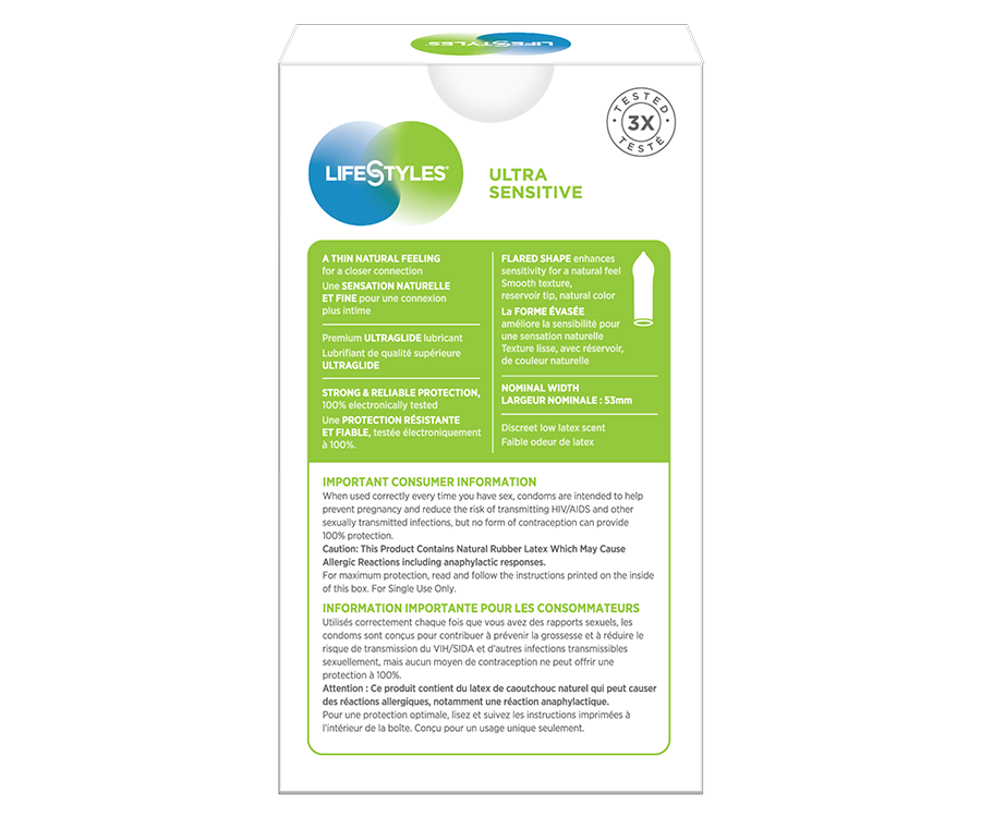 LifeStyles Ultra Sensitive Latex Condoms