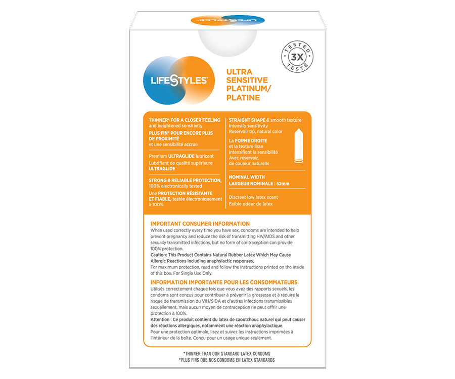 LifeStyles Ultra Sensitive Platinum/Platine Latex Condoms LifeStyles Ultra Sensitive Platinum/Platine Latex Condoms