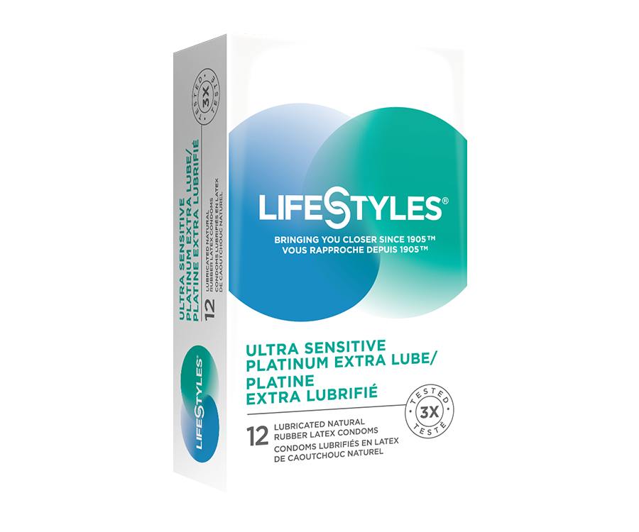 LifeStyles Ultra Sensitive Platinum Extra Lube/Platine Extra Lubrifié Latex Condoms LifeStyles Ultra Sensitive Platinum Extra Lube/Platine Extra Lubrifié Latex Condoms