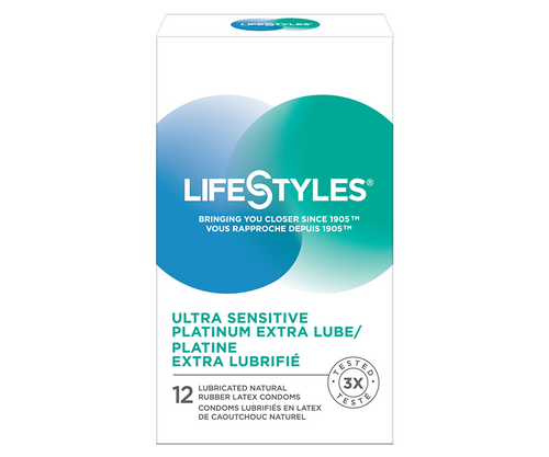 LifeStyles Ultra Sensitive Platinum Extra Lube/Platine Extra Lubrifié Latex Condoms LifeStyles Ultra Sensitive Platinum Extra Lube/Platine Extra Lubrifié Latex Condoms