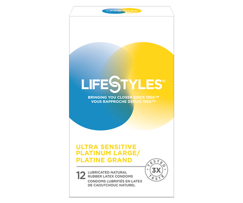 LifeStyles Ultra Sensitive Platinum Large/Platine Grand Latex Condoms LifeStyles Ultra Sensitive Platinum Large/Platine Grand Latex Condoms